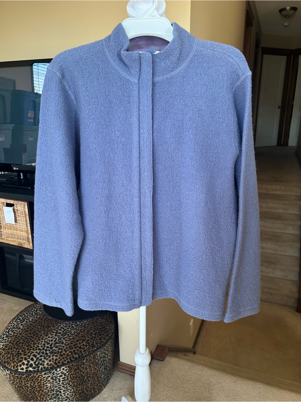 Vintage Sears Jessica Sport Lavender 100% Wool Zip Jacket with Pockets